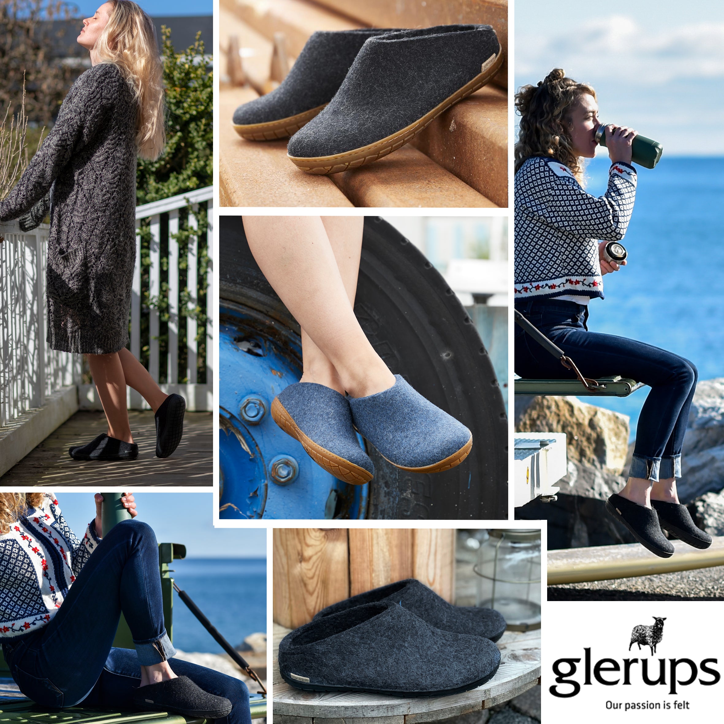 Slip on slippers store with rubber soles