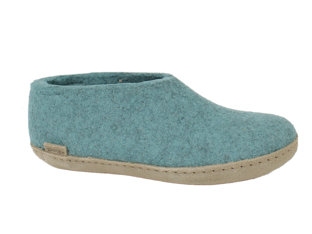 Glerups closed heel Sea Blue Unisex Felt Slippers Shoegarden UK