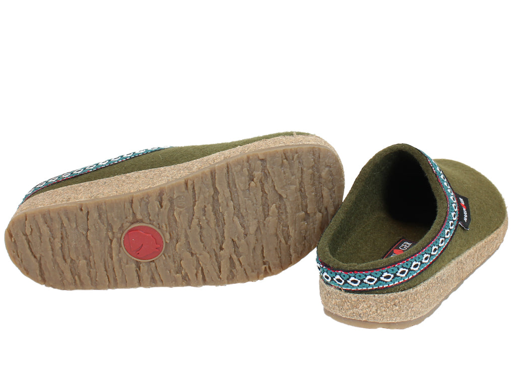 Haflinger Clogs Grizzly Franzl Olive