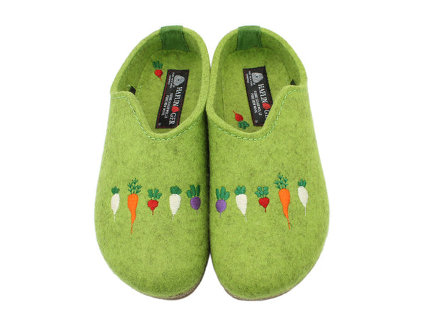 Haflinger Clogs Grizzly Vegetables Green