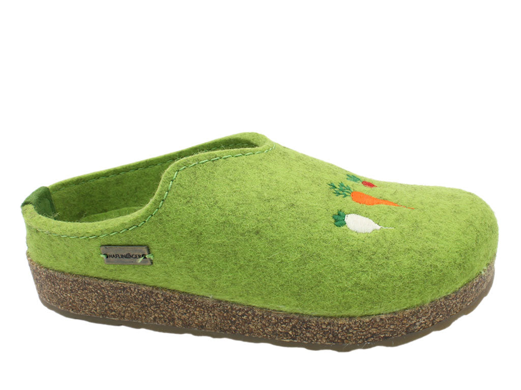 Haflinger Clogs Grizzly Vegetables Green