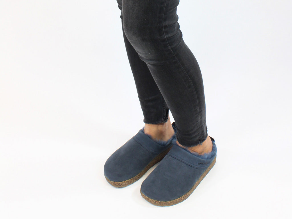 Haflinger Clogs Sheepskin Snowbird Navy