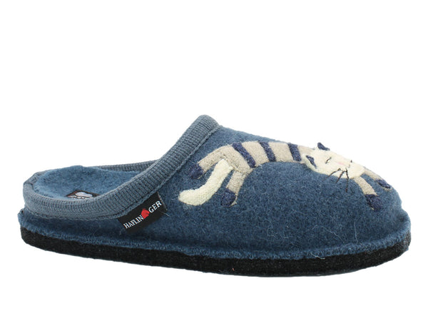 Haflinger Slippers Flair Choupette Cat Blue