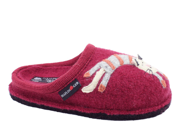 Haflinger Slippers Flair Choupette Cat Burgund