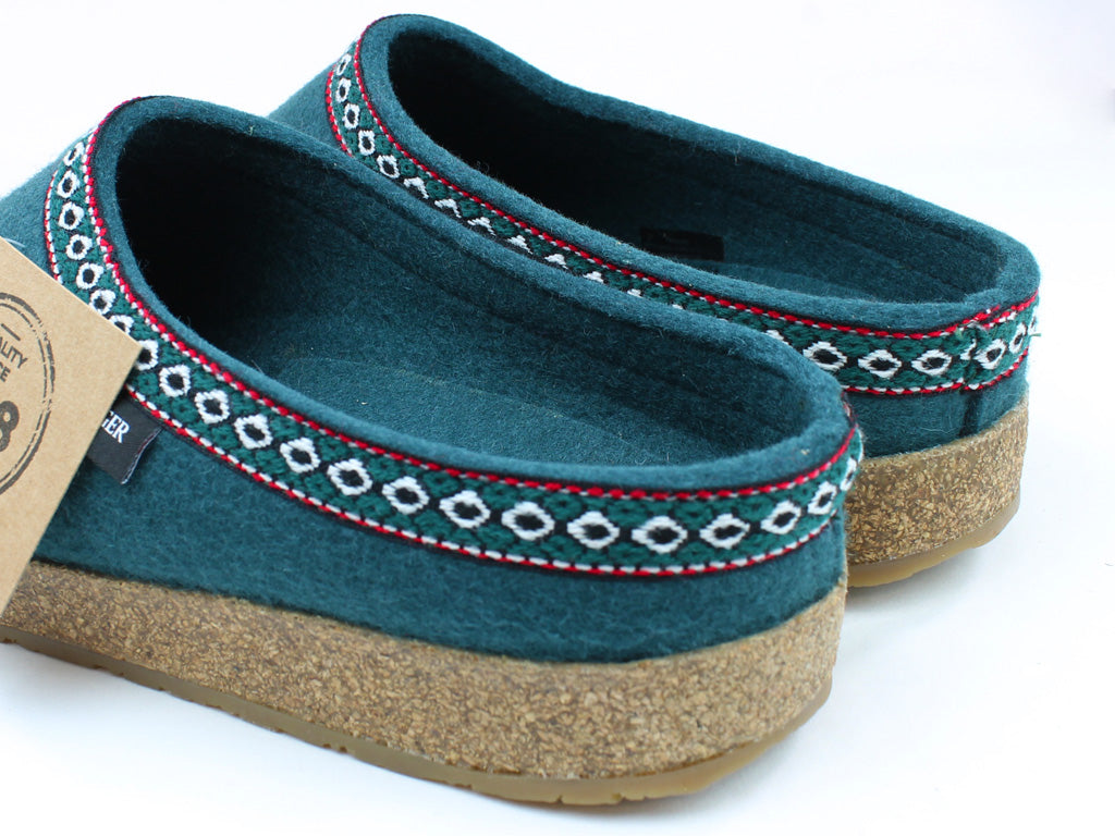 (Second Quality) Haflinger Clogs Grizzly Franzl Teal