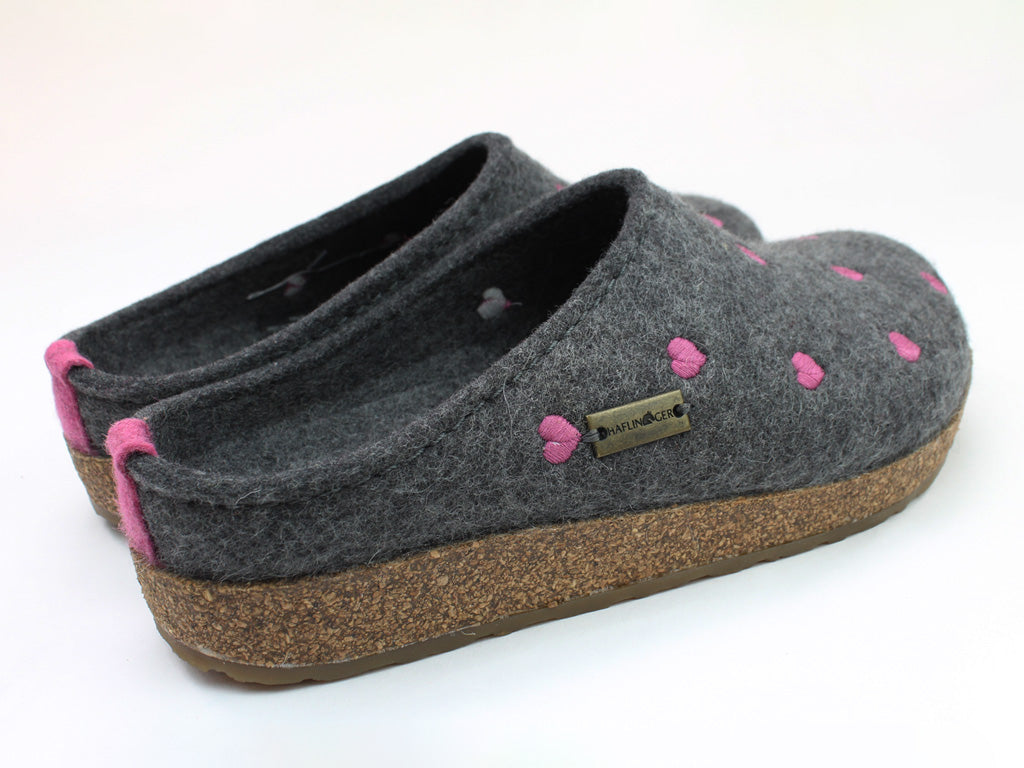 (Second Quality) Haflinger Clogs Grizzly Sweetheart Anthracite