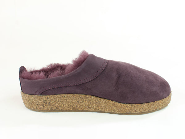 (Second Quality) Haflinger Clogs Sheepskin Snowbird Aubergine