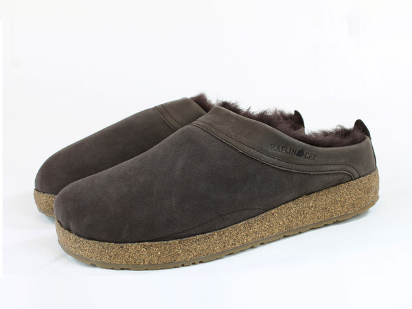 (Second Quality) Haflinger Clogs Sheepskin Snowbird Brown