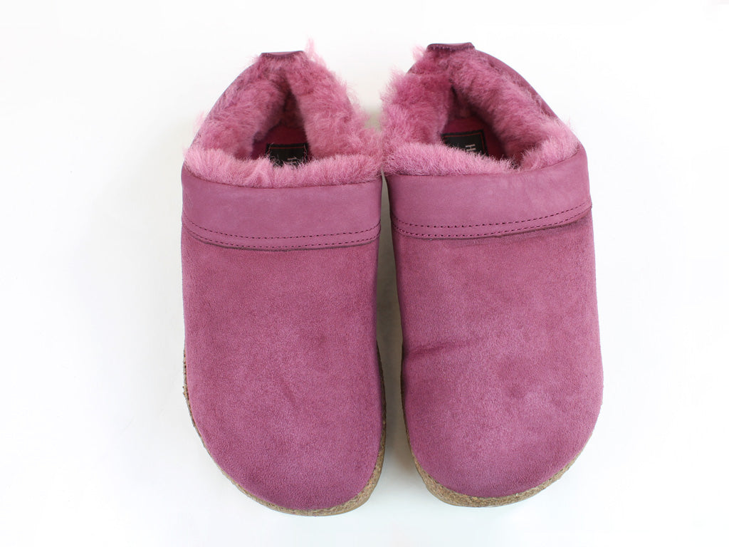 (Second Quality) Haflinger Clogs Sheepskin Snowbird Burgundy