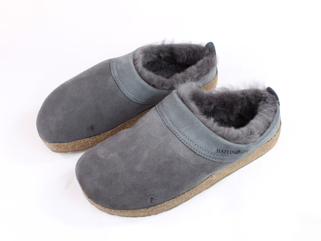 (Second Quality) Haflinger Clogs Sheepskin Snowbird Grey