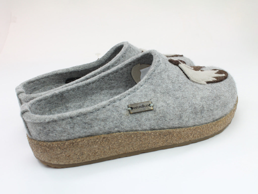 (Second Quality) Haflinger Felt Clogs Grizzly Horse Grey