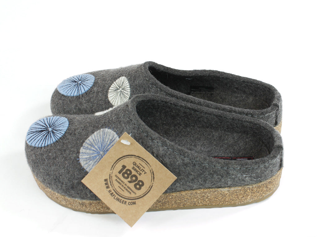 (Second Quality) Haflinger Felt Clogs Grizzly Radius Anthracite