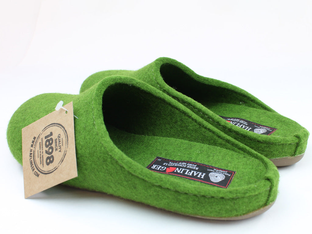 (Second Quality) Haflinger Slippers Everest Fundus Green