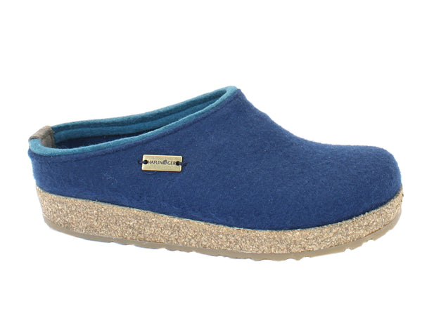 Haflinger Felt Clogs Grizzly Kris Kaskade Blue side view